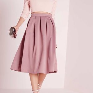 NWT Satin High waisted Pleated skirt purple - US 0